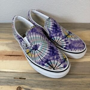 Vans Off the Wall New Age Purple Tie Dye Slip On Sneakers Kicks Women's Size 7